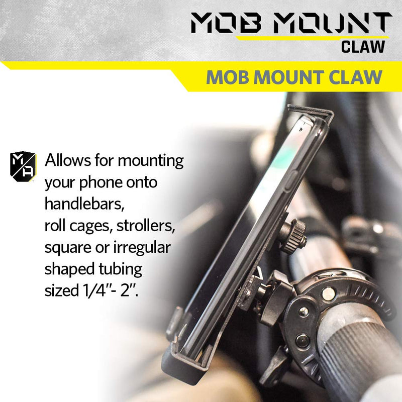 Mob Armor Mob Mount Claw with 360° Rotation - Universal Phone Mounting Clamp for Motorcycle, Jeep, Dirt Bike, Car, ATV, Boat, Truck, Emergency Vehicle - Large, Black