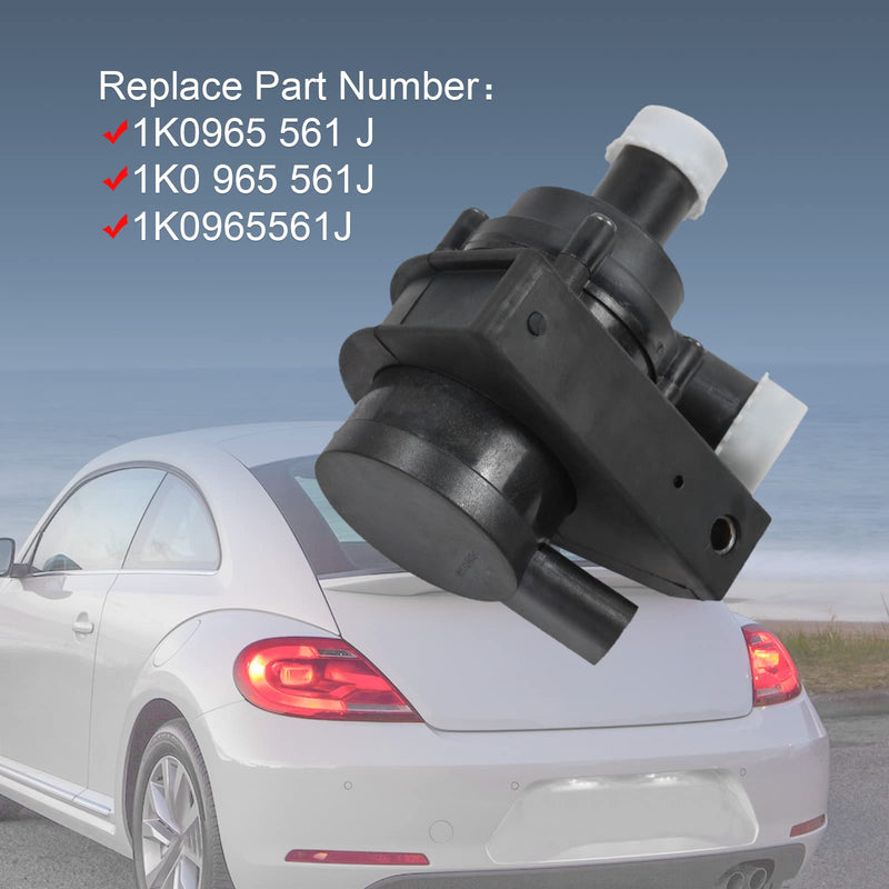 Auxiliary Cooling Water Pump With Plug Compatible With A3 A4 TT,VW Beetle Jetta Passat Tiguan CC Eos Golf GTI - 2.0T Engine Replace 1K0965561J