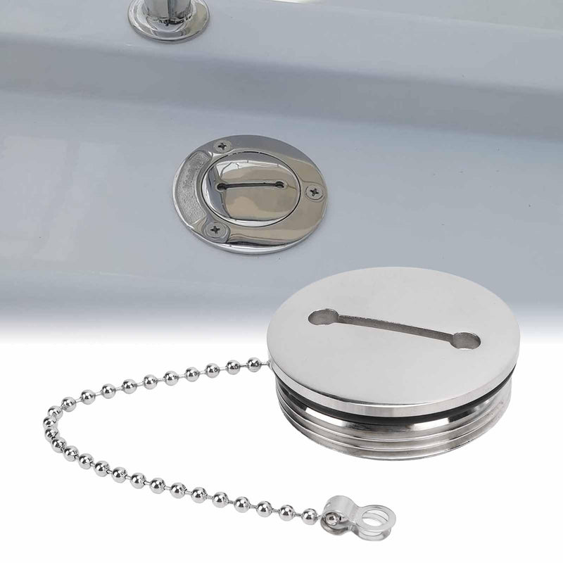 2 Inch Boat Fuel Tank Cap 316 Stainless Steel Polished Deck Fill Cap with Key Marine Hardware for Yachts Caravans RV Trucks