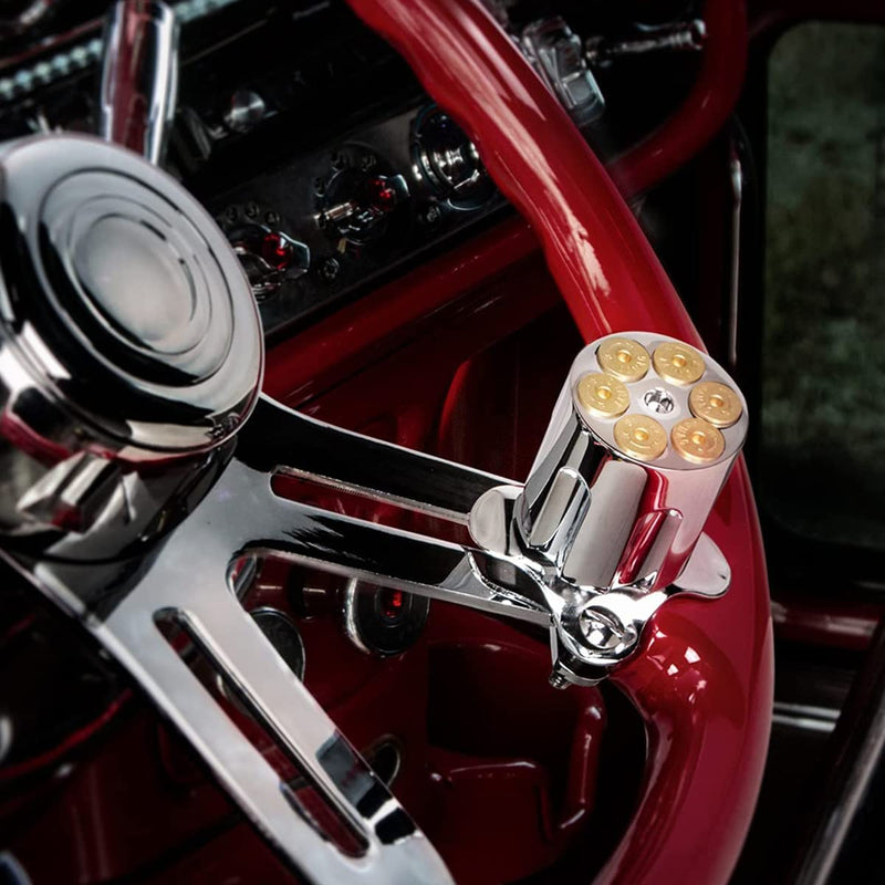 United Pacific 70106 Heavy Duty Aluminum Gun Cylinder Steering Wheel Spinner for Trucks & Heavy Equipment, Reduce Effort & Fatigue - ONE Wheel Spinner