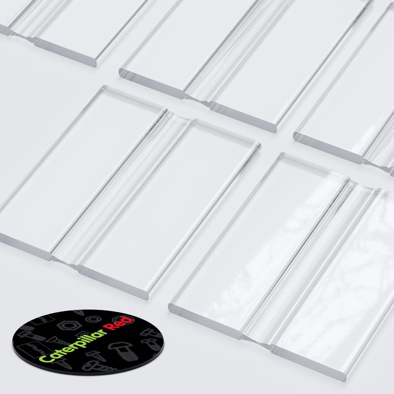 5 x 50mm, 2", low profile flex hinges, flexible living hinges, Transparent, Continuous Acrylic Piano Hinges,