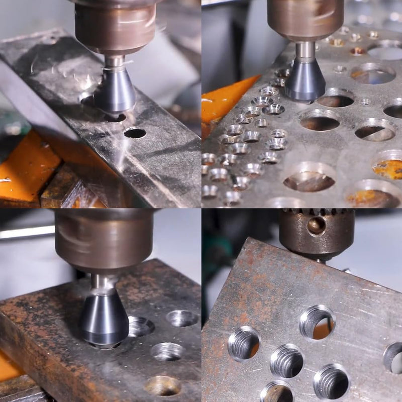 4PCS Cobalt Single End Countersink Drill Bits Set, TiAlN Coated 90 Degree Heavy Duty M35 Countersink Chamfer Tool for Metal, Stainless Steel, Copper, Wood, 2-5, 5-10, 10-15, 15-20MM 2-5MM, 5-10MM, 10-15MM, 15-20MM (4PCS)