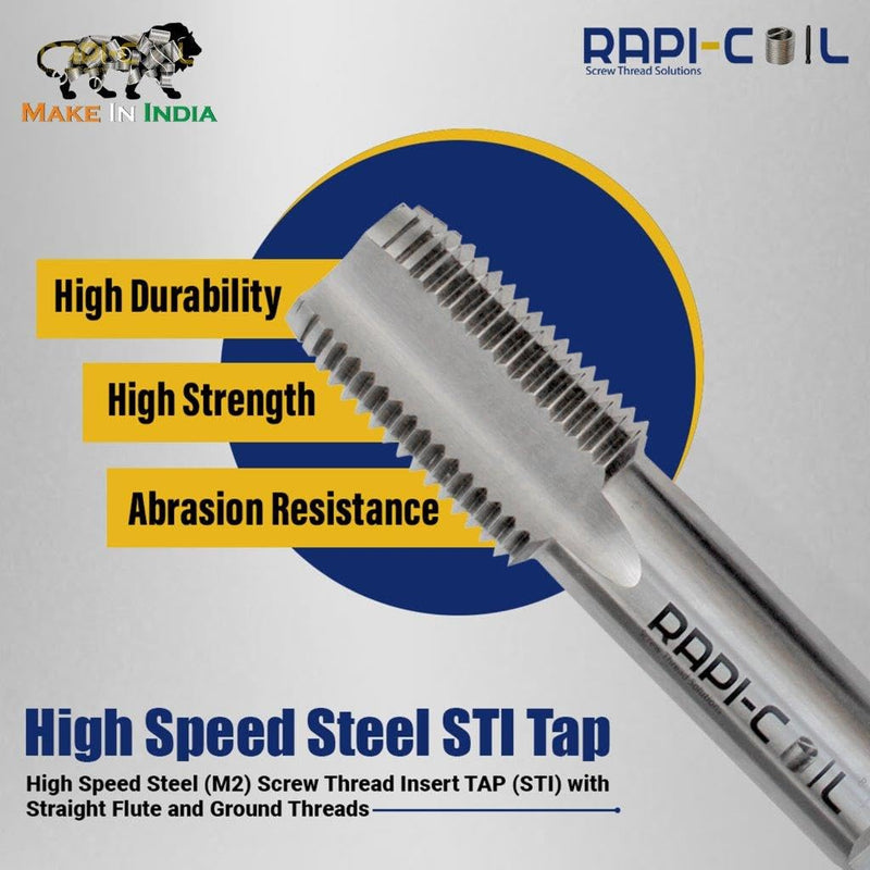 7/16-14 UNC Thread Repair Helicoil Kit, HSS M2 Tap & Drill, SS 304 Wire Inserts - Made in India 7/16-14 UNC