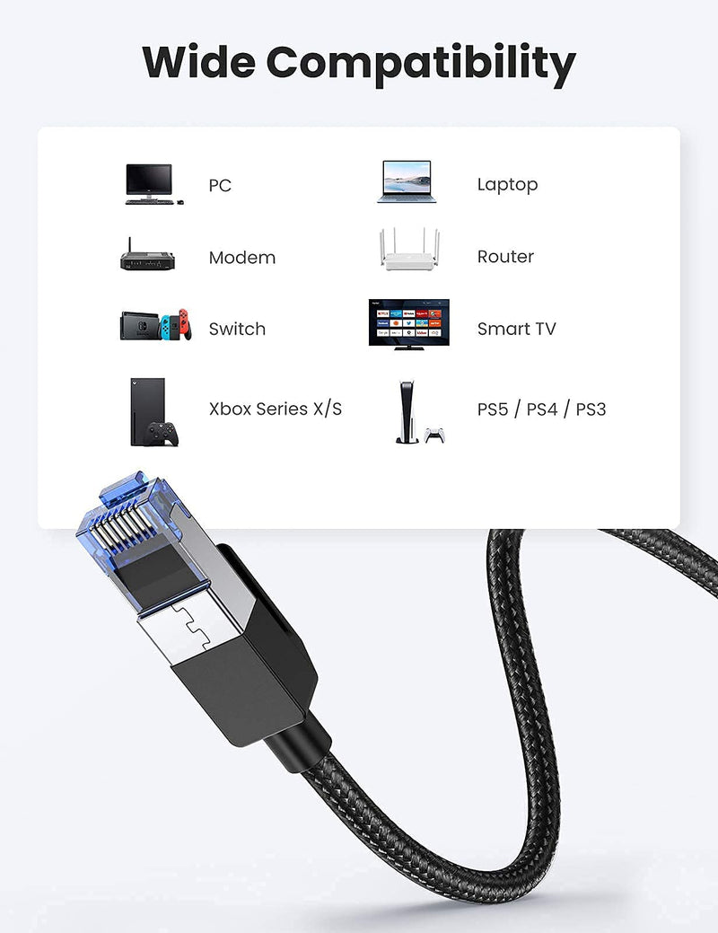 UGREEN Cat 8 Ethernet Cable 40Gbps Bundle with UGREEN USB 3.0 Ethernet Adapter