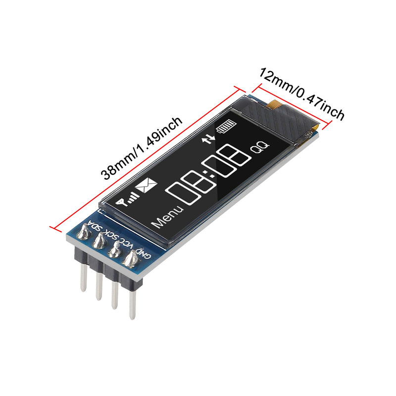 4pcs I2C Display Module 0.91 Inch I2C OLED Display Module I2C OLED Screen Driver DC 3.3V~5V 4PINS for Arduino ESP32 ESP8266 AVR PIC STM32 for Raspberry pi (10pcs White) 10pcs White