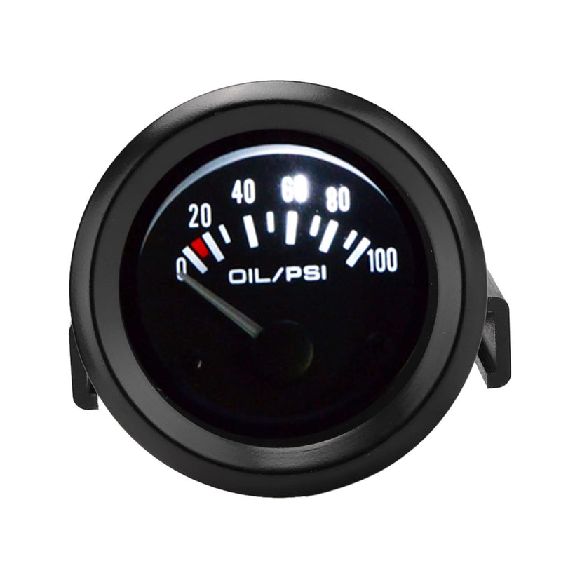 2in 100PSI Oil Pressure Gauge Kit, White Light Universal for 12V Car Truck