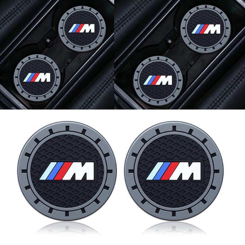Slicone Car Cup Holder Coaster, Auto Cup Holder Insert Coaster Compatible with BMW M M2 M4 M5 M6 M8 X1 X2 X3 X5 X6 M135i M240i Z4 328i X7, Black baoMma