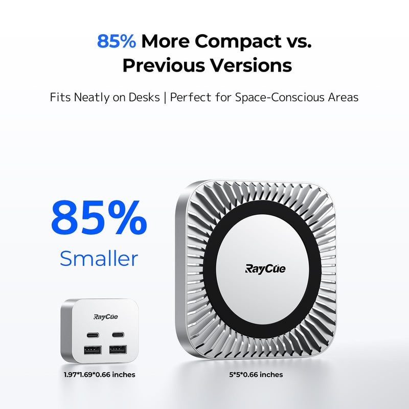RayCue MiniPack Expansion Dock for Mac mini M4 | 6-Port USB-C Hub with Dual 10Gbps Adapters, 2 * 10G USB-C/ 2 * 10G USB-A/SD TF 3.0 Card Reader | High-Speed Data Transfer & Multi-Device Connectivity