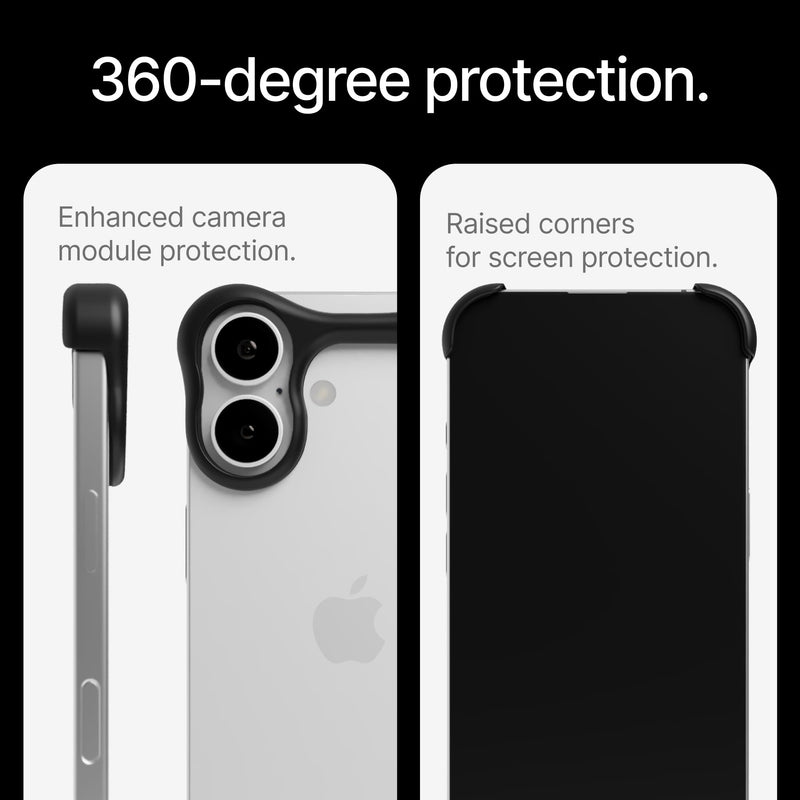 Arc Pulse Compatible with iPhone 17 Phone Case (2025), Minimalist Protective Shock Absorption Aerospace Grade Aluminum Shells + Elastomer Inlays Easy Fit 6.3 inch Matte Black