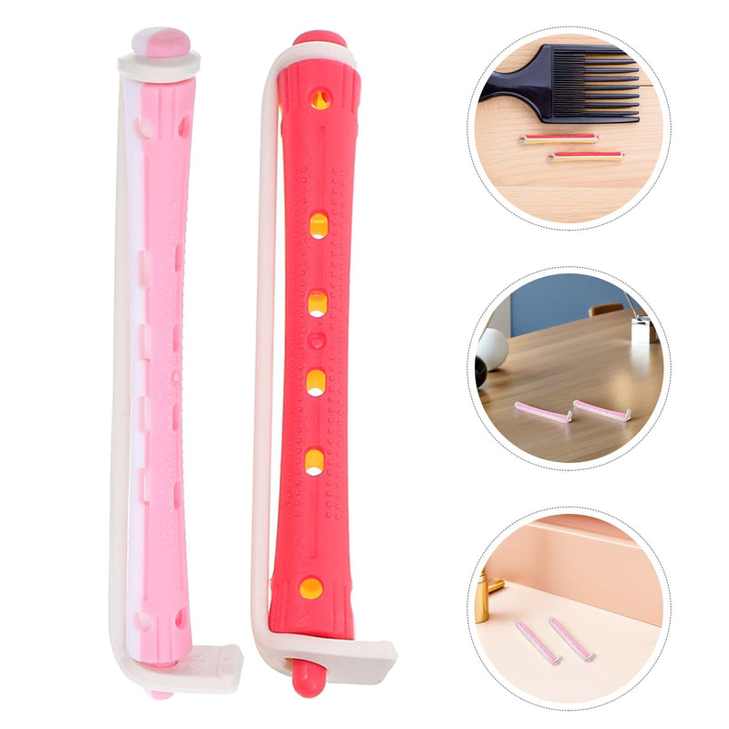 FRCOLOR 24pcs Plastic Perm Rod No Heat Curling Rods Set Hair Curlers Hair-styling Tool for Short Cold Perm Rollers for Salon And Home Use