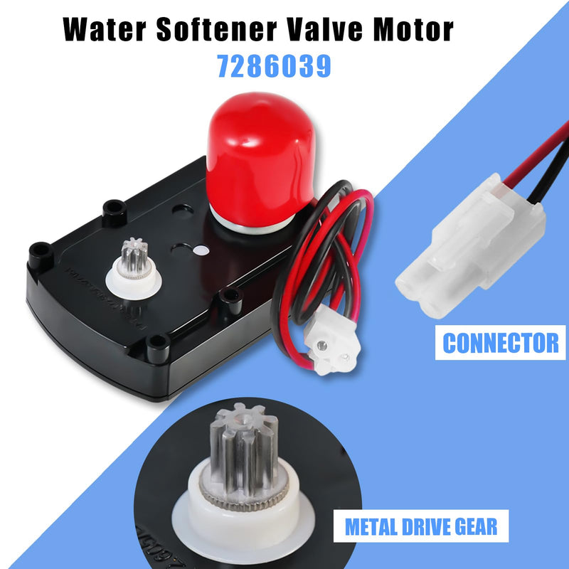 7286039 7281291 Water Softener Valve Motor with Gear 7283489 and Screws,Replaces OEM: 7384691 7384683 7234731 7368116 WS26X10021 WS26X21821 Fit for Softener System