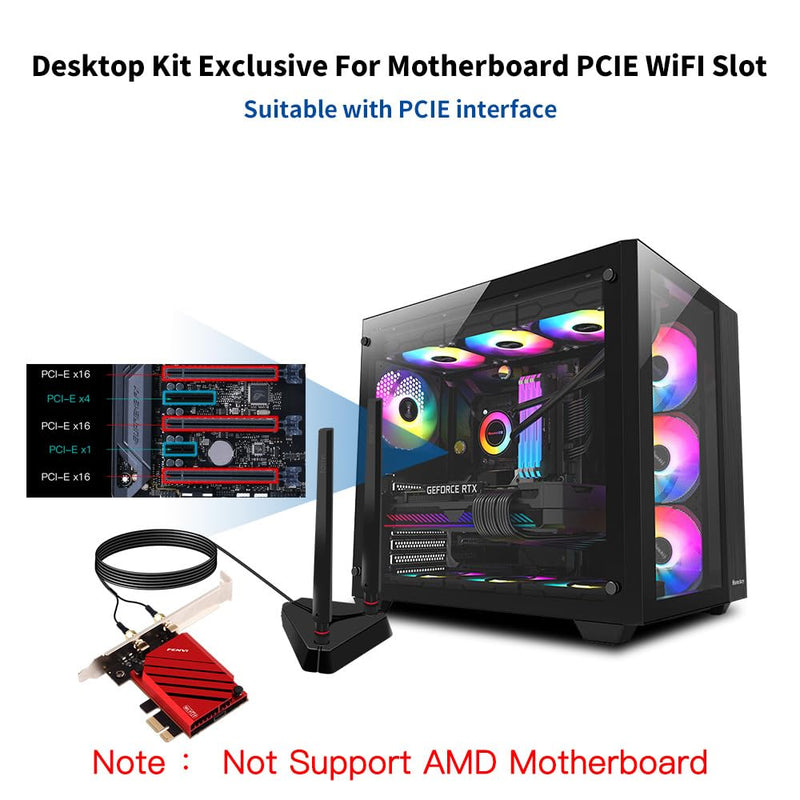 FENVi PCI-E WiFi 7 Network Card (BE8800pro) BT5.4 BE200 9.3Gbps Gmaing 802.11be Tri-Band PCIe Desktop PC WiFi 7 Adapter Upgrades WiFi 6 WiFi 6E PCIe Card for Windows 11/10 Not Support AMD Motherboards BE8800pro