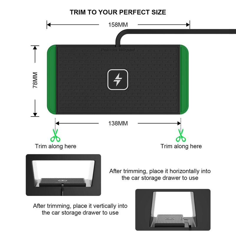 25W Wireless Charger Car Fast Wireless Charging Pad DIY Wireless Phone Charger Mat Compatible with iPhone 17/16(25W)/15/14/13/12(7.5W) (P21)