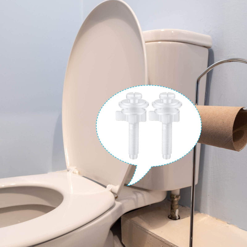 Jetec 32 Pieces Toilet Seat Screws Replacement Kit Plastic Bolts with Plastic Nuts and Washers Parts Kit for Fixing the Top Toilet Seat, White 1