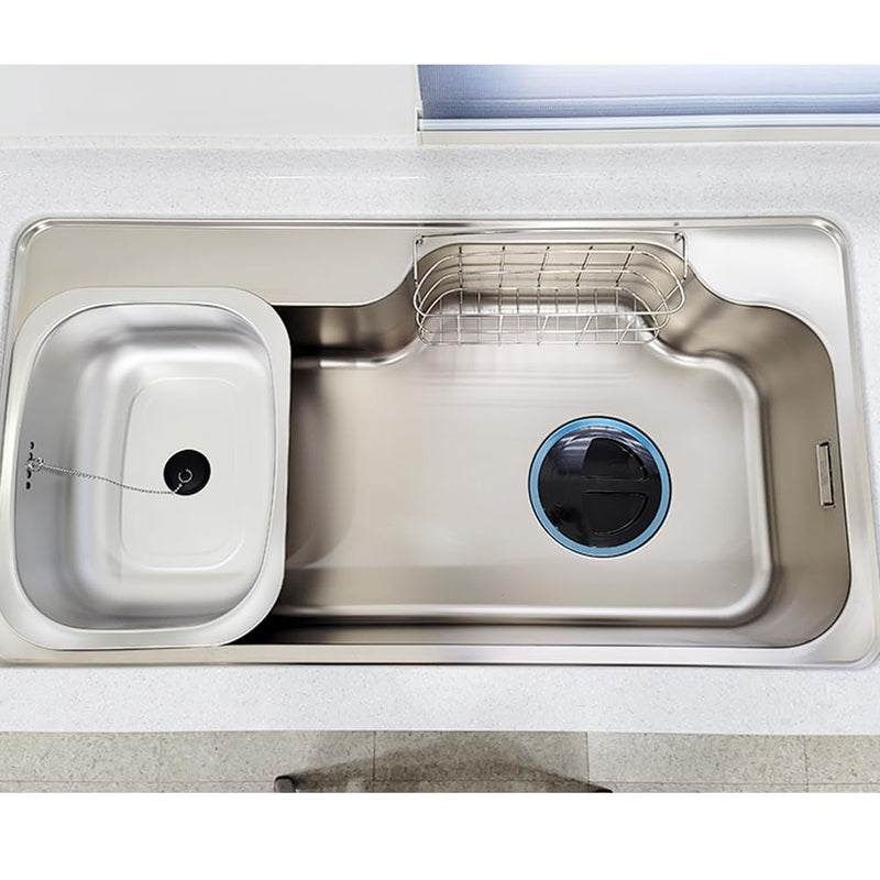 Stainless Steel Dishpan 9.9L/ Large Washing-up Bowl 9.9L, Multipurpose Kitchen Sink Bowl, Dish Tub, Vegetable Washing Basin (15.35L x 11.8W x 4.72H inches) / Rubber Cap Type WaterSpout Type