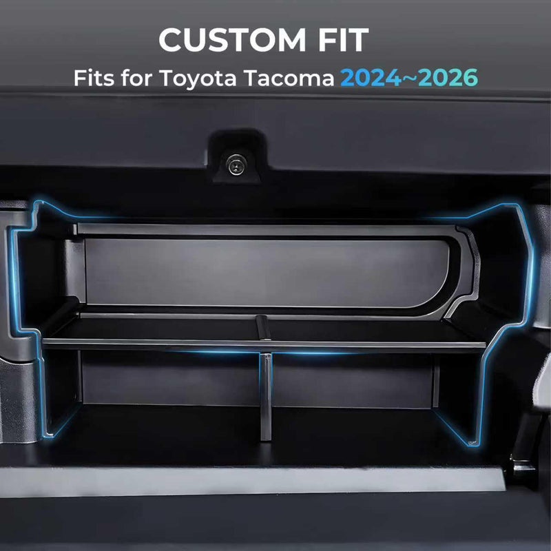 Glove Box Dividers Organizer Compatible with Toyota Tacoma 2024 2025 2026 (4th Gen Tacoma), Interior Accessories Glove Box Compartment Insert Storage Dividers for 2024-2026 Tacoma, Black