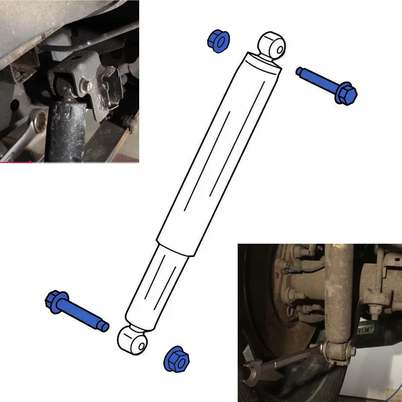 For 2009-2025 Ford F150 4x 10.9 Hardened Rear Shock Bolt Kit Upper + Lower with Dacromet Coating, Fits 4x4 & 2WD Rear Upper + Lower