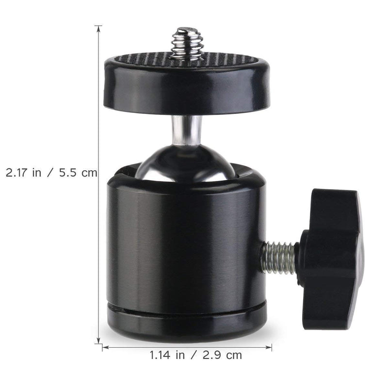  [AUSTRALIA] - SLOW DOLPHIN Hot Shoe Mount Adapter 360 Degree Swivel Mini Ball Head 1/4 Tripod Screw Head for Cameras, Camcorders, Smart Phone, LED Video Light, Microphone(4 Packs)