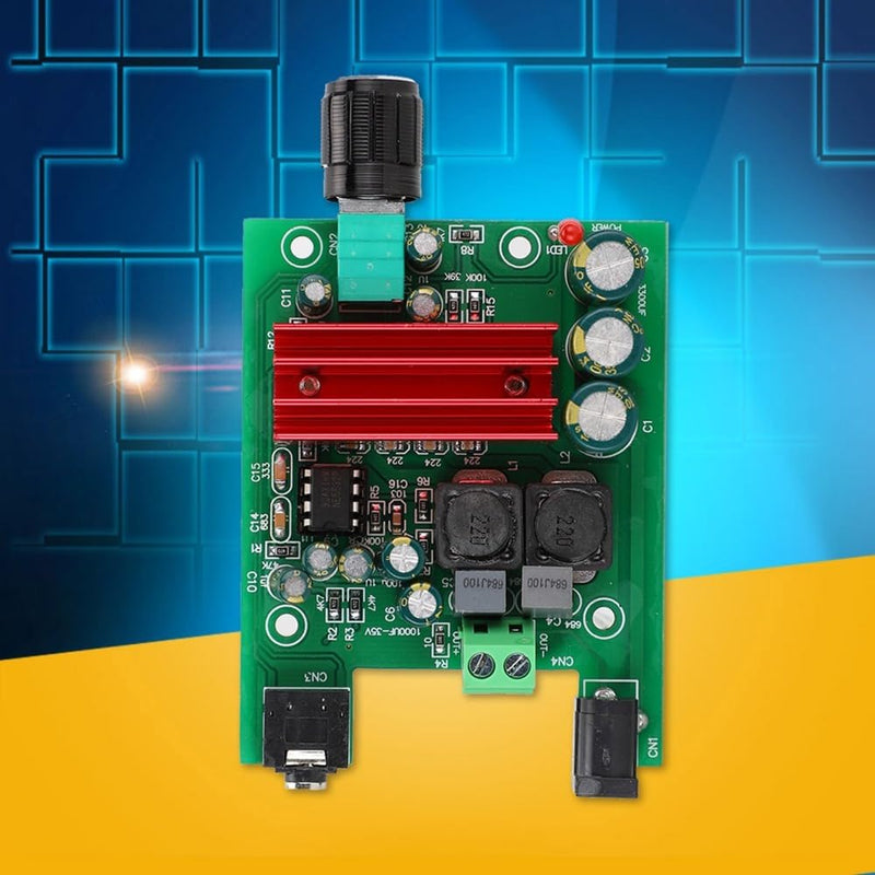 3.1 x 2.4 inch TPA3116D2 Digital Amplifier Board, 8-25VDC 100W Subwoofer Power Amplifier Module with NE5532 OPAMP, 5.5mm Jack