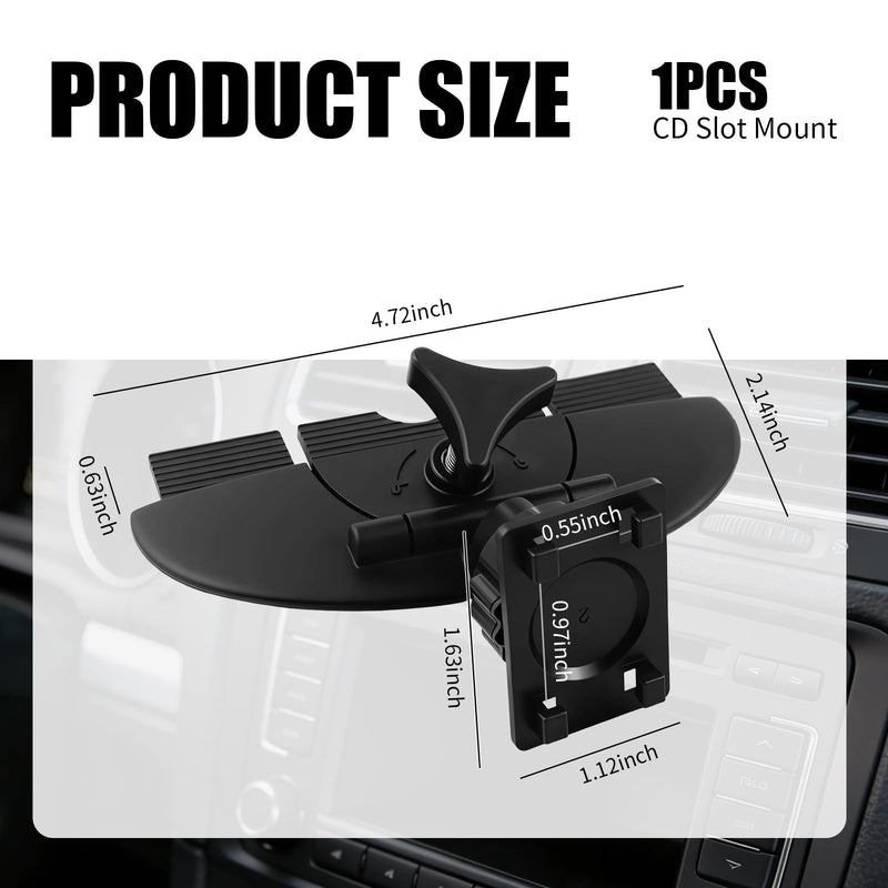 CD Slot Mount for Carplay Screen 360° Rotatable,Anti-Vibration CD Mount for Carplay Screen GPS Display Holder,Portable Carplays CDs Mounts Fit 7"-10.5" Screens Car Accessories