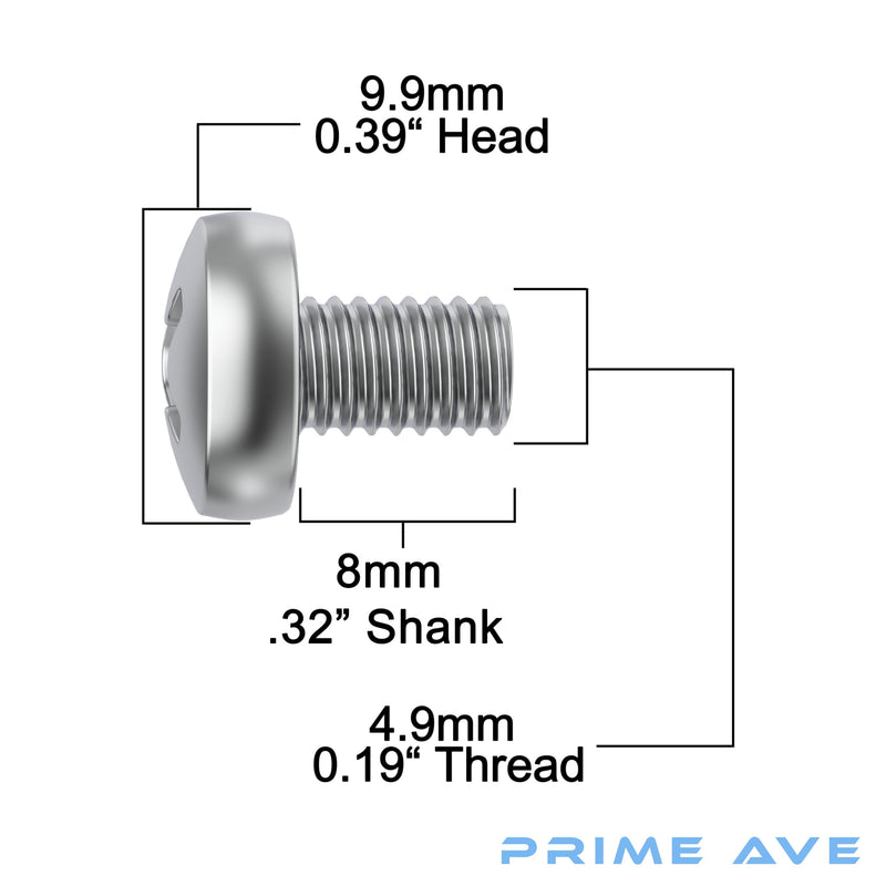 Stainless Steel License Plate Screws for License Plates, Frames, Covers - Front/Rear Rust Proof Car Tag Screws - Licence Plate Screw Set Compatible with BMW (Pack of 8) Standard Length