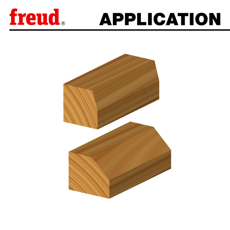 Freud 40-098: 1" (Dia.) Chamfer Bit with 1/2" Shank | 15° Angle, 2 Cutters, TiCo Hi-Density Carbide for Maximum Performance - Ideal for Edge Treatment & Joinery - 40-098