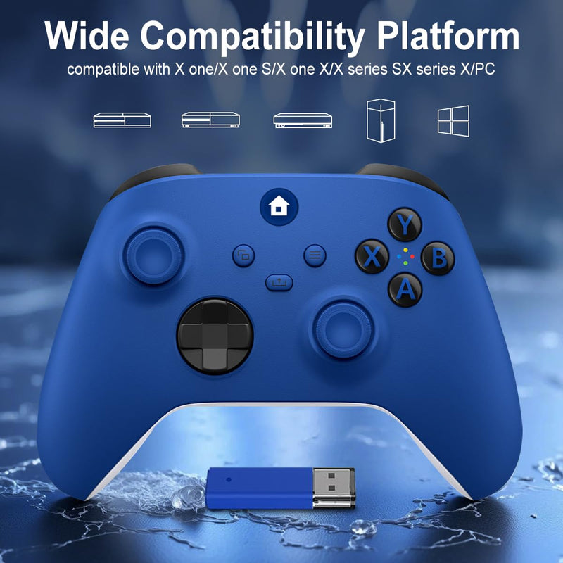 ADHLEK For Xbox Controller, Xbox One Controller- Blue | Easily Pair & Switch Between Devices,Compatible with Xbox Series X|S, Xbox One, Windows 10/11 PC