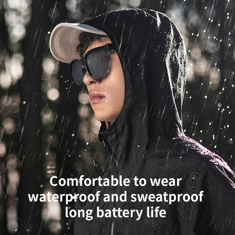 AI Smart Bluetooth Glasses w/150+ Real-Time Translation Voice Assistant & HandsFree Call HD Audio Wireless Glasses for Travel Business Unisex Lightweight Design (Men & Women)