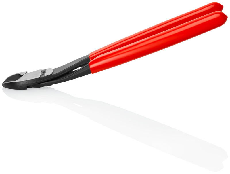 KNIPEX Tools - High Leverage Diagonal Cutters, 12 Degree Angled (7421250SBA), Red, 10 inches | side-cutting-pliers