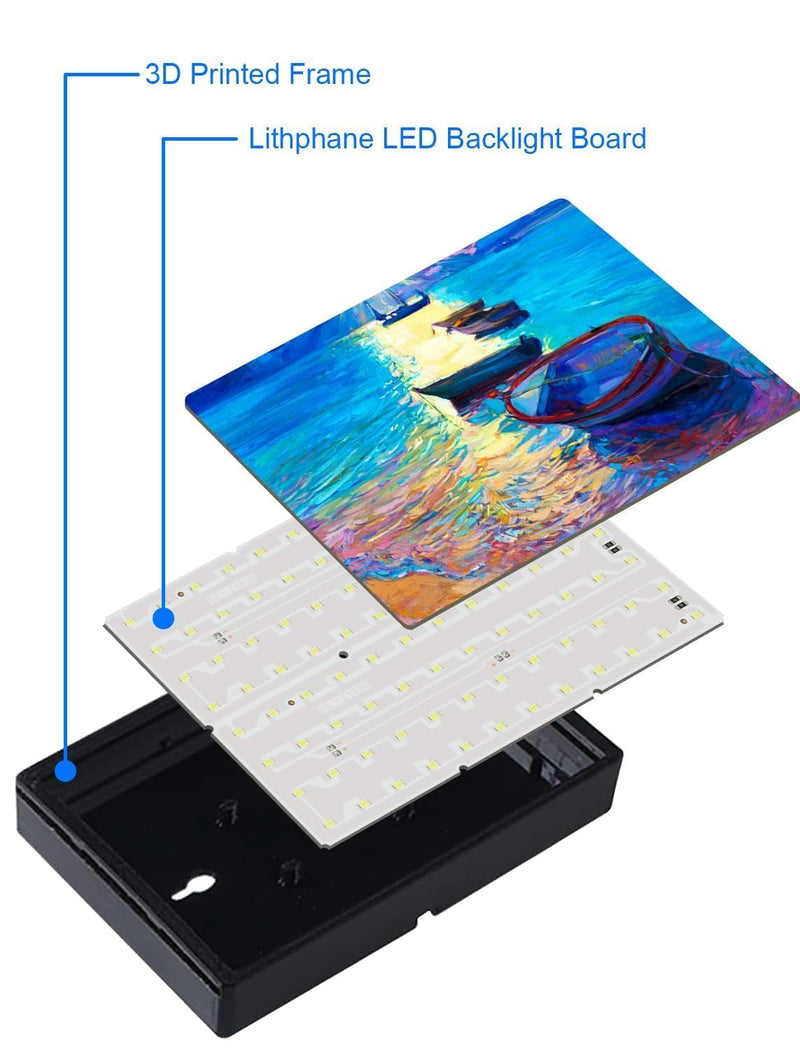 CMYK LED Lithophane PCB KC009 KC010 Compatible with Bambu Lab P1 X1 A1 Printers | 6 Packs With Connection Cable 3D Printer Accessories LED Lighting Panel Replacement for Makerworld DIY 3D Printing Projects
