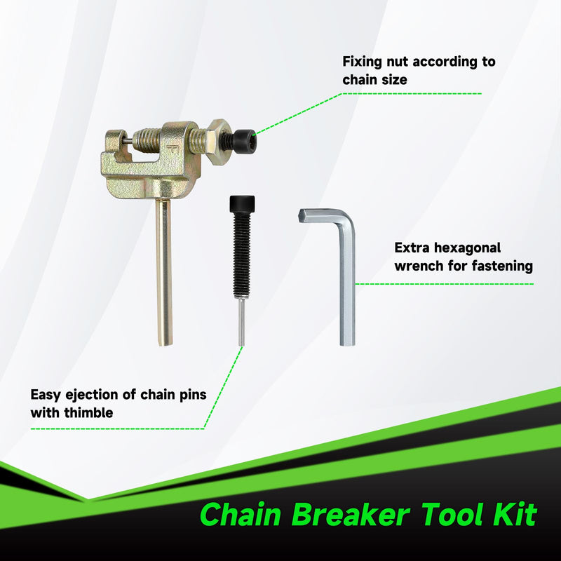 T8F Chain 134 Link Drive Chain Breaker Compatible with SYX Moto 50cc Dirt Bike Mototec SSR X-pro Coolster 47cc 49cc 2 Stroke Engine Pocket Rocket Pit Bike Mini ATV Quad 4 Wheeler Go Kart Parts A-silver