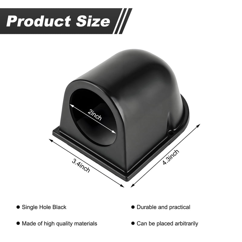 Car 2" 52mm Single Hole Dash Gauge Pod Holder, Single Gauge Swivels 360 Degrees Dashboard Pod Mount, Universal ABS Plastic Housing Pod Meter Cup Gauge to Vehicle's Dash
