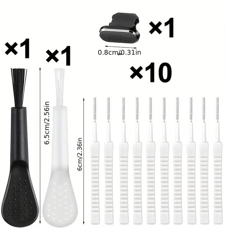 13 Pieces USB C Phone Cleaning Kit, Charging Port & Speaker Cleaning Brush Set, Universal Electronics Cleaning Tools for iPhone 15 16 17, Android Phones & Computer Keyboards