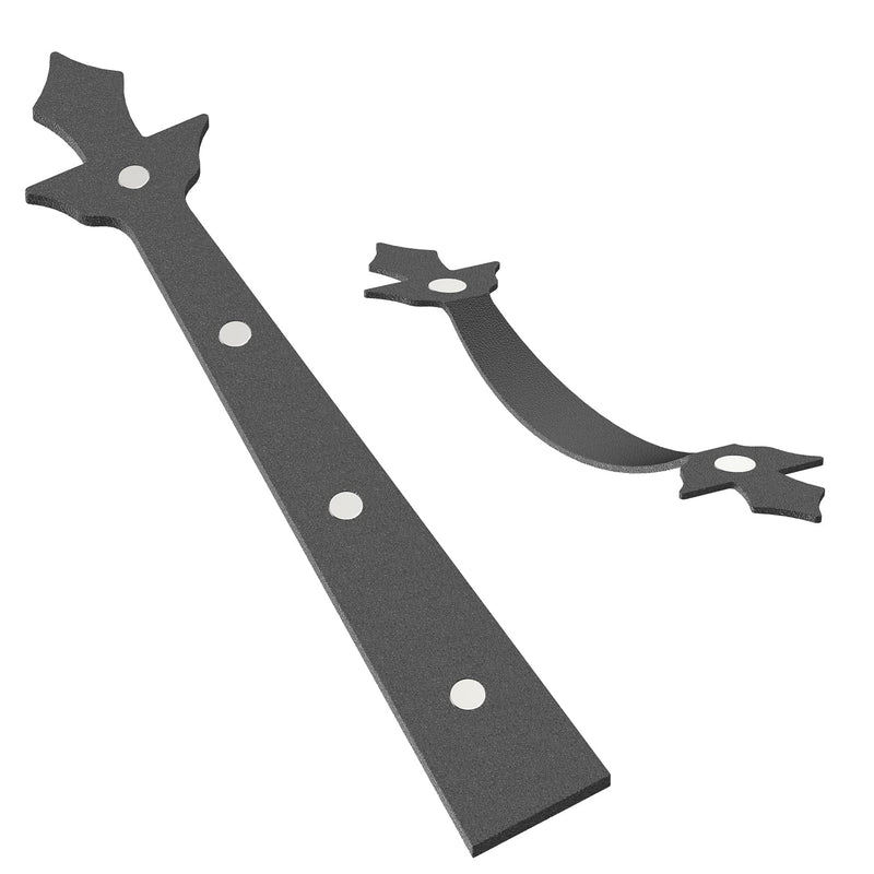 2 car Magnetic Garage Door Decorative Hardware, No Drill Removable Metal Garage Door Hardware Accents, Decorative Magnetic Hinges & Handles for Garage Doors (Black, 12Pack)