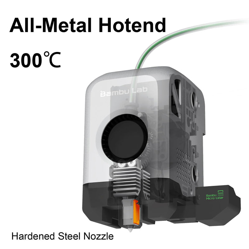 3DTOOLS Bamboo LAB Hardened Steel Complete Hotend Kits with Fan for Bambu LAB X1,X1C 3D Printer 0.4MM Nozzle