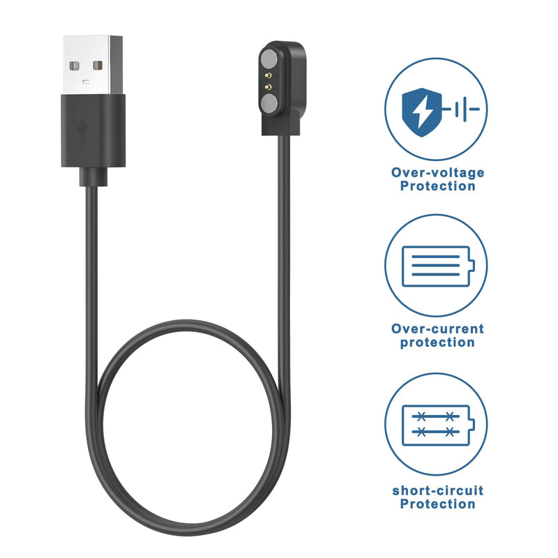2-Pack Compatible for BIGGERFIVE Brave 2 Smartwatch Charger, Replacement USB-A/USB-C Charging Cable Cord for BIGGERFIVE BW02&BW01