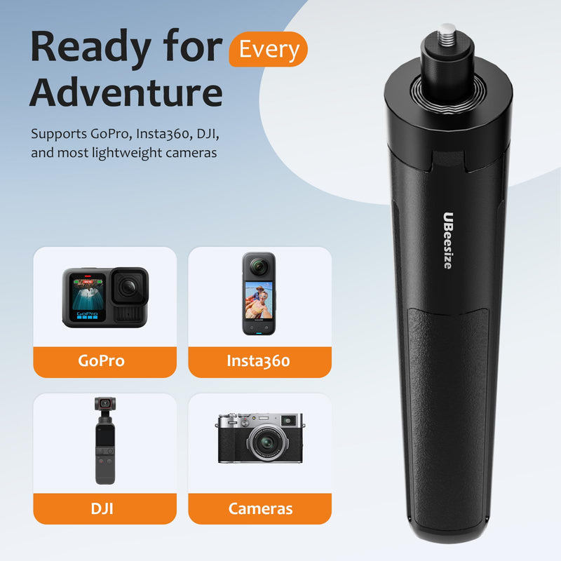 UBeesize 65” Auto-Open Invisible Selfie Stick Tripod for Insta360 X5/X4/X3 | 2-in-1 Extension Pole with GoPro Adapters, Waterproof Handle Grip for DJI Osmo 360/Pocket/Osmo Action, Luna Ultra, GoPro HERO 65“