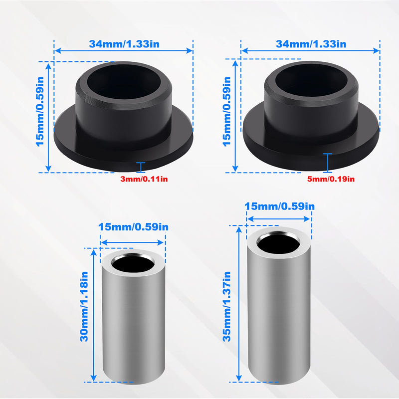 JERBOR 8 PCS Shock Absorber Bushings Sleeve Kit for Polaris Ranger XP 500 570 700 800 900 1000 Automobile Replacement Repair Parts
