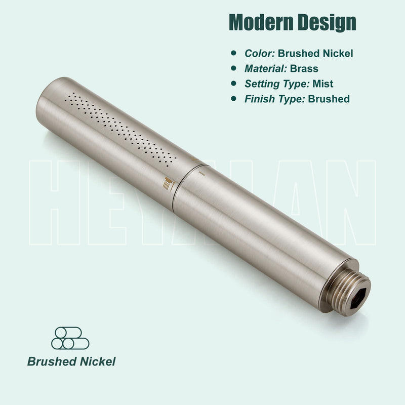 Heyalan Hand Held Shower Wand, High Pressure Handheld Head with Strong Flow, Luxury Spray for Bathroom,Dual Function,Brushed Nickel Dual Functions Brushed Nickel