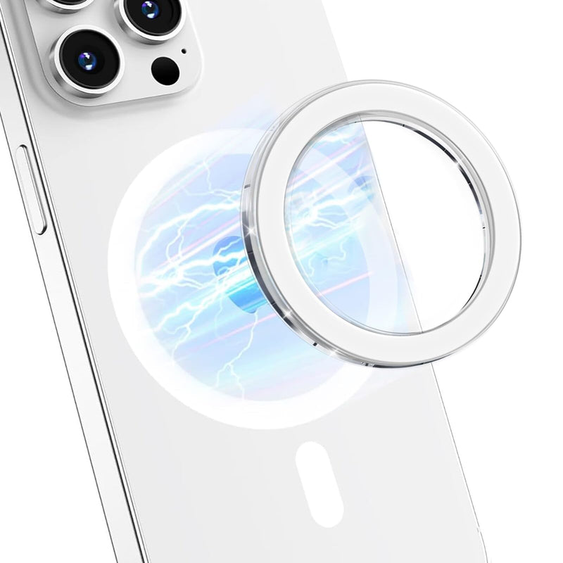 Magnetic Base Compatible with Popsocket Phone Grip and MagSafe，Removable Phone Holder Base for Smartphone and Phone Cases, Upgrade for Phone Stand,White Black Clear