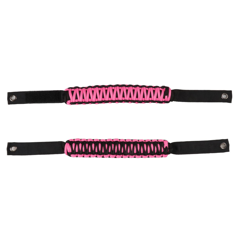 BESTAOO Roll Bar Grab Handles Paracord Grip Handle for Ford Bronco Accessories 2021 2022 2023 2024 2025 2 Door 4 Door, 4 Pack (Pink) Pink