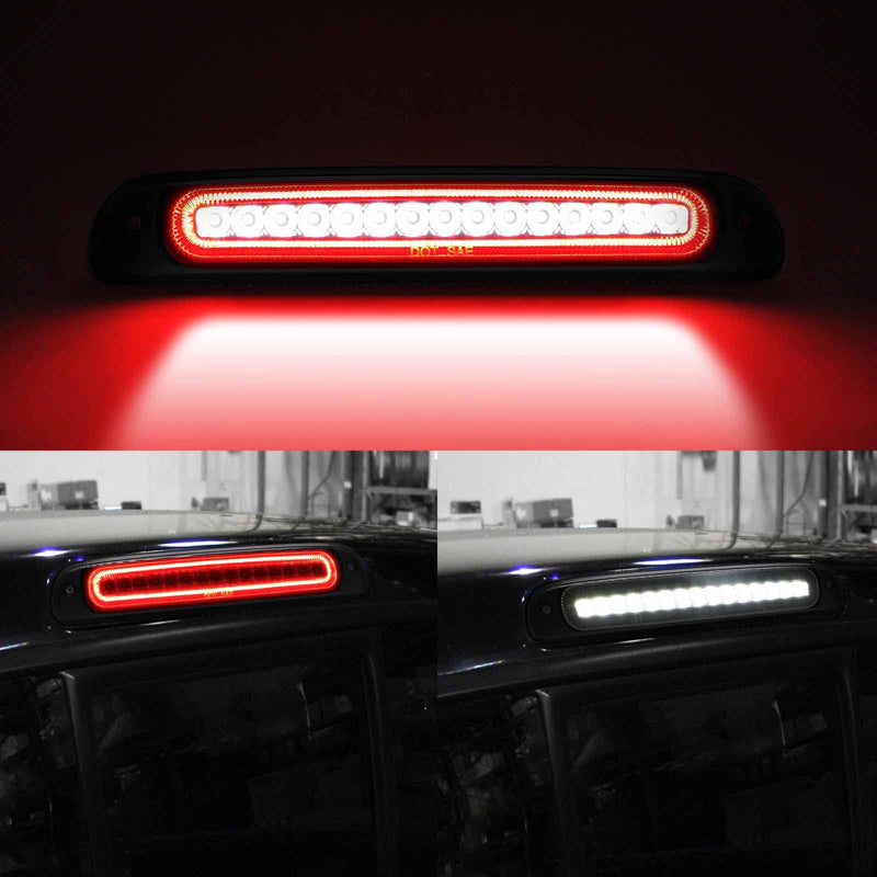 R&F Auto Led Strobe Third Brake Light Replacement for 1999-2016 F250 F350 F450 F550 Super Duty, for Ranger 1993-2011, 3rd Brake Light High Mount Stop Light + White Cargo Light with Seal Gasket M, for F250/F350/F450/F550 (1999-2016) Smoked