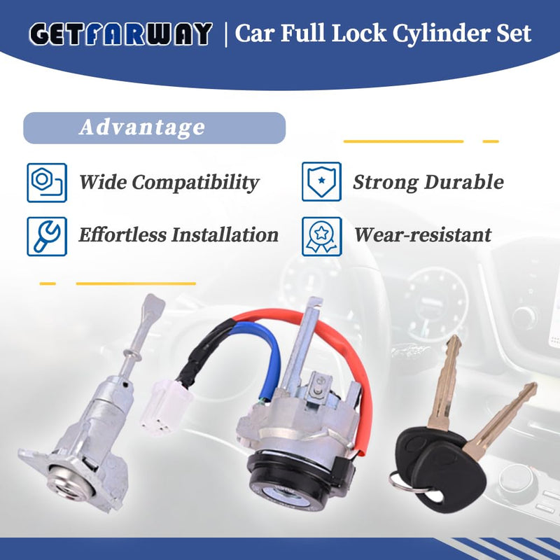 Car Full Lock Cylinder Set 81970-3XA00 81910-3XA00 Compatible with Hyundai Elantra 2011 2012 2013 2014 2015 1.8L 2.0L 1 x Ignition Switch /1 x Front Left Door Lock /2 x Universal Keys For Hyundai Elantra 11-15