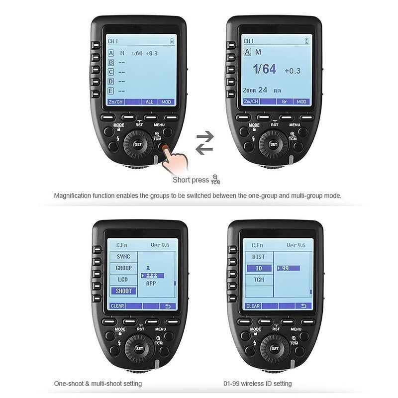 Godox XPro-C E-TTL Wireless Flash Trigger Transmitter for Canon EOS HSS 1/8000s TTL-Convert-Manual Function Large LCD Screen Slanted Design 11 Customizable Functions 5 Dedicated Group Buttons