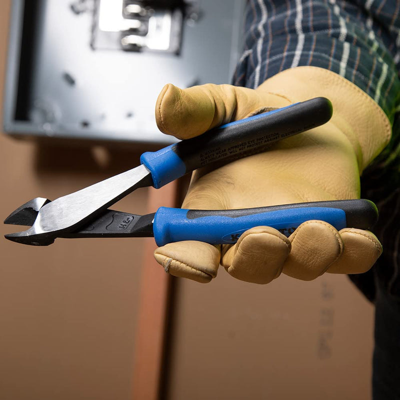 Klein Tools J2000-28 Diagonal Cutting Pliers, Made in USA, Heavy-Duty High-Leverage Design, 8-Inch 8-Inch Pliers