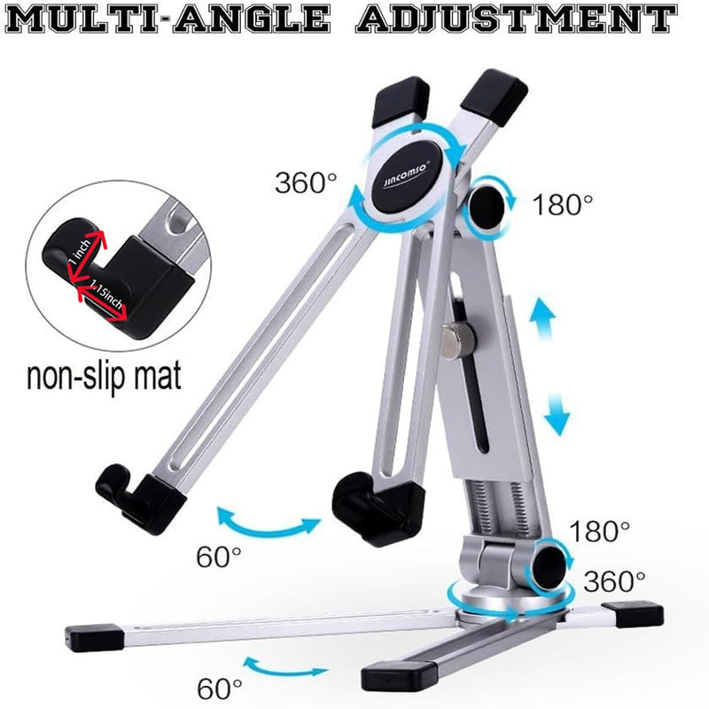 Portable Fold-Up Travel Stand Aluminum, Universal Tablet Stands Holder Foldable Multi-Angle Adjustable Stand for Tablet/Phone/Notebook Holder for Surface Notebook Monitor