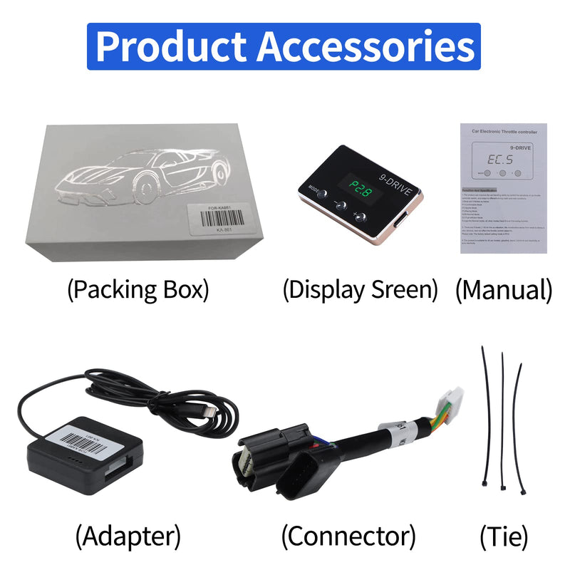 Throttle Response Controller, 9 Drive 9-Mode Smart Electronic Racing Accelerator for Ford Trucks F250 F350 F450 F550 Mustang Taurus Focus Expedition Mondeo Ranger Sport Discovery Mazda (861) 861