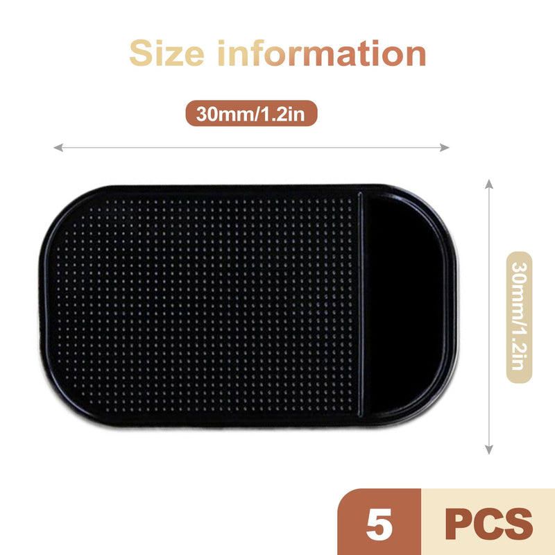5 Pcs Car Dashboard Sticky Pad Anti-Slip Gel Mat for Cell Phone Keys Sunglasses Non-Slip Interior Dashboard Accessories Reusable and Washable Grip Pad for Automotive Truck SUV