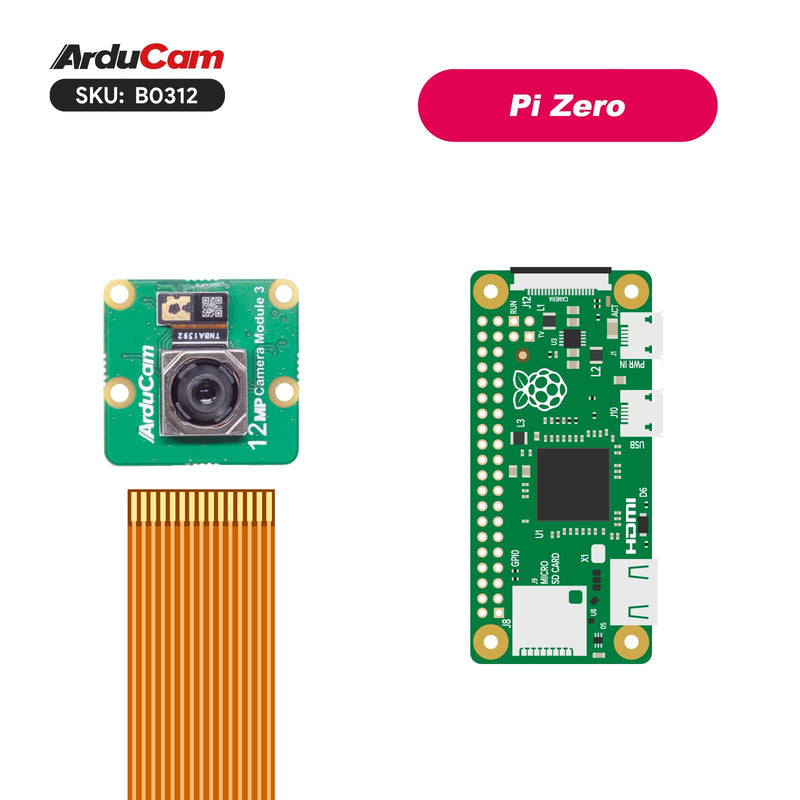 Arducam for Raspberry Pi Camera Module 3, 12MP IMX708 75°(D) Autofocus Pi Camera V3, 15-22pin FFC Cable
