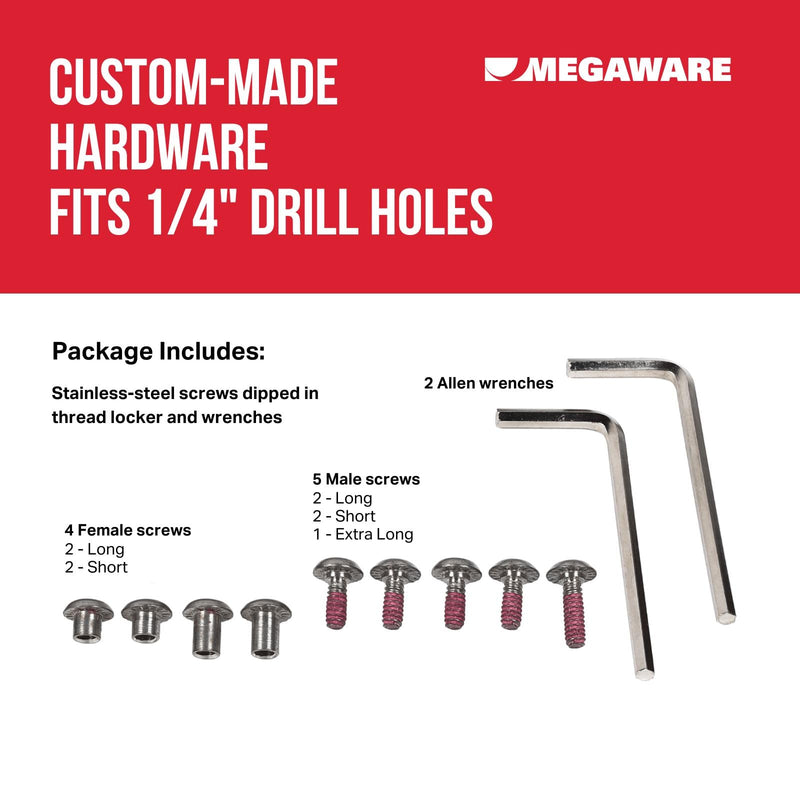 MEGAWARE KEELGUARD SkegGuard Replacement Screw Kit for Skeg Protector | Includes the same self locking mounting hardware included with the Megaware SkegGuard
